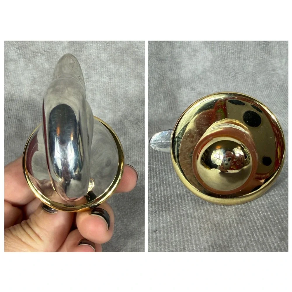 Vtg Silver Duck Head Wine Bottle Stopper Mallard Silverplate Barware Hong Kong